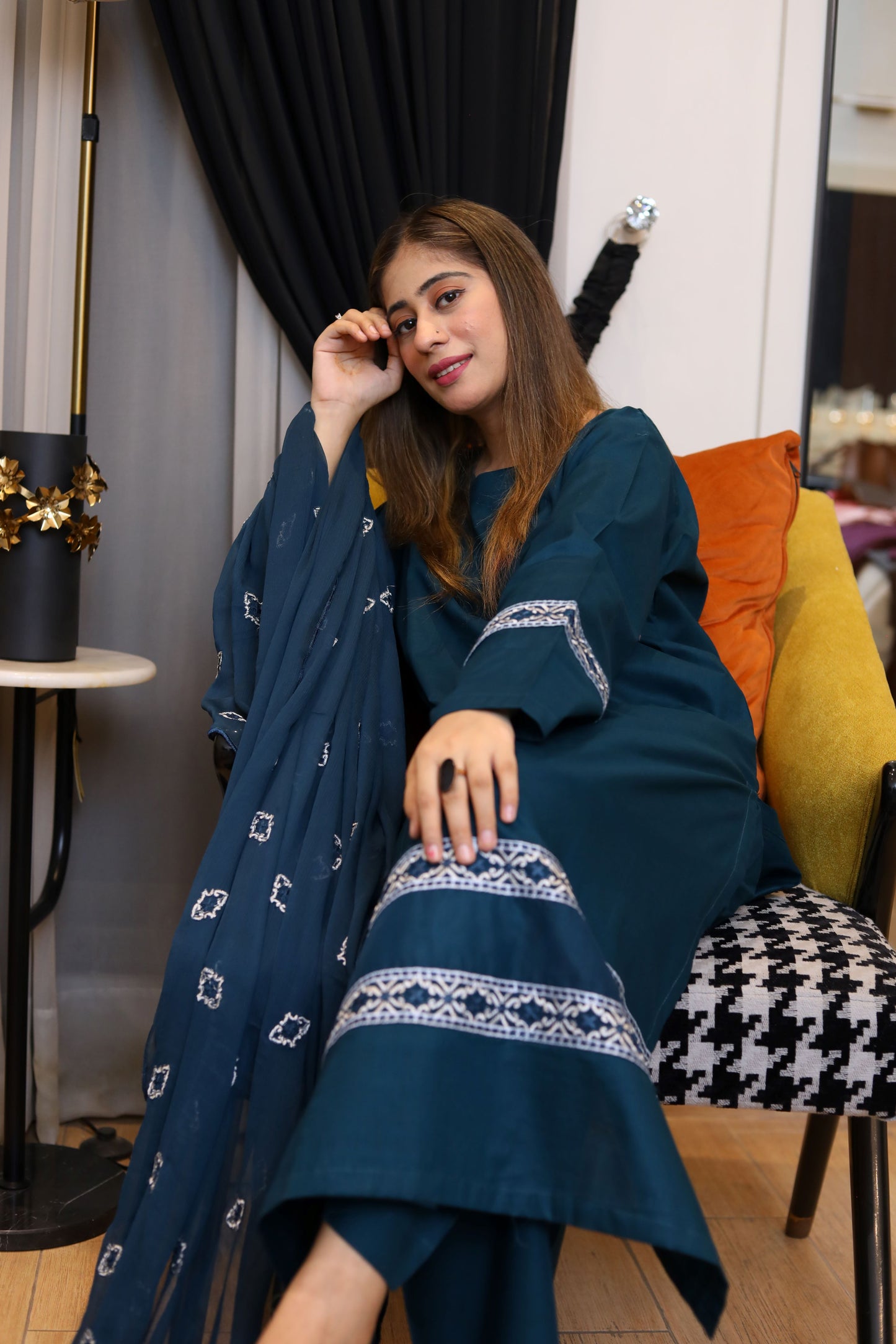 3 Piece - EMBROIDERED LAWN SUIT ZINC