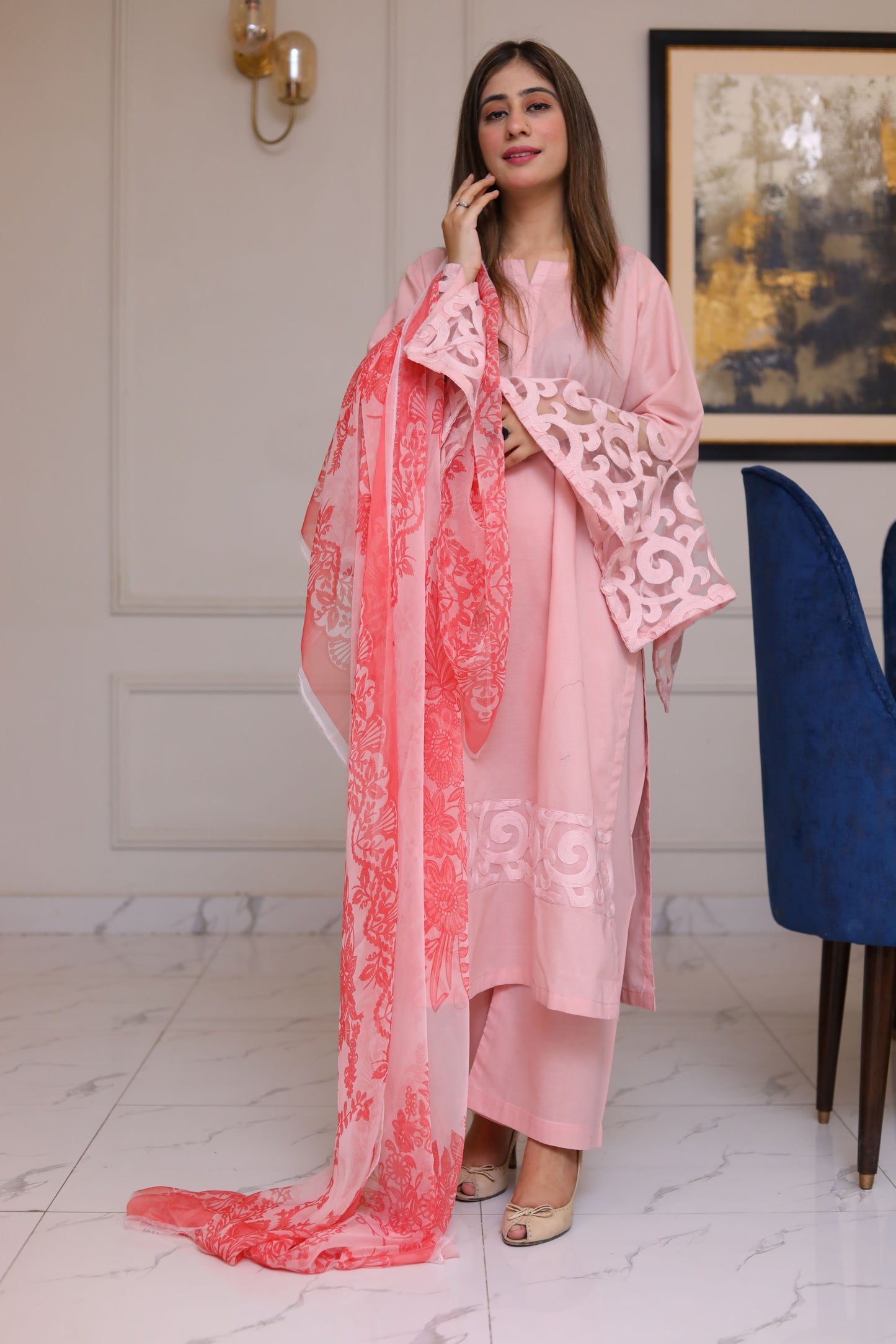 3 PIECE PEACHY PINK SUIT
